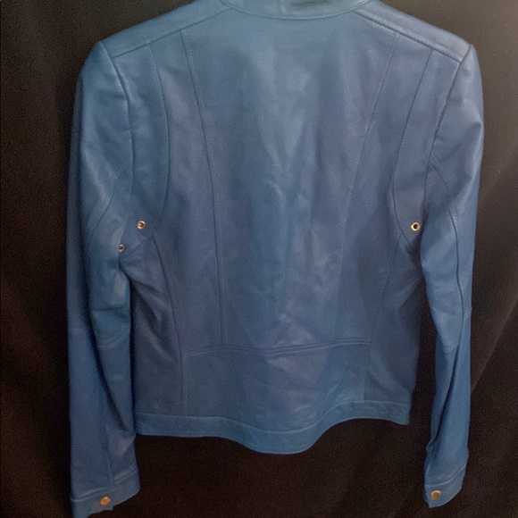 Blue Leather Jacket - Picture 4 of 6